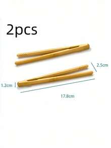 Kẹp gắp bánh mì bằng gỗ tái sử dụng 7 inch, thích hợp dùng cho kẹo, dưa chua, bánh quế, bánh mì sandwich và các vật dụng nhà bếp khác, 2 chiếc/bộ. - Nhiều màu - Xem 12