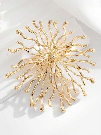 1 chiếc ghim cài áo hình bông tuyết cách điệu phong cách Âu Mỹ thời trang | Hợp kim kẽm mạ vàng KC, thích hợp đeo hàng ngày, thiết kế to bản.