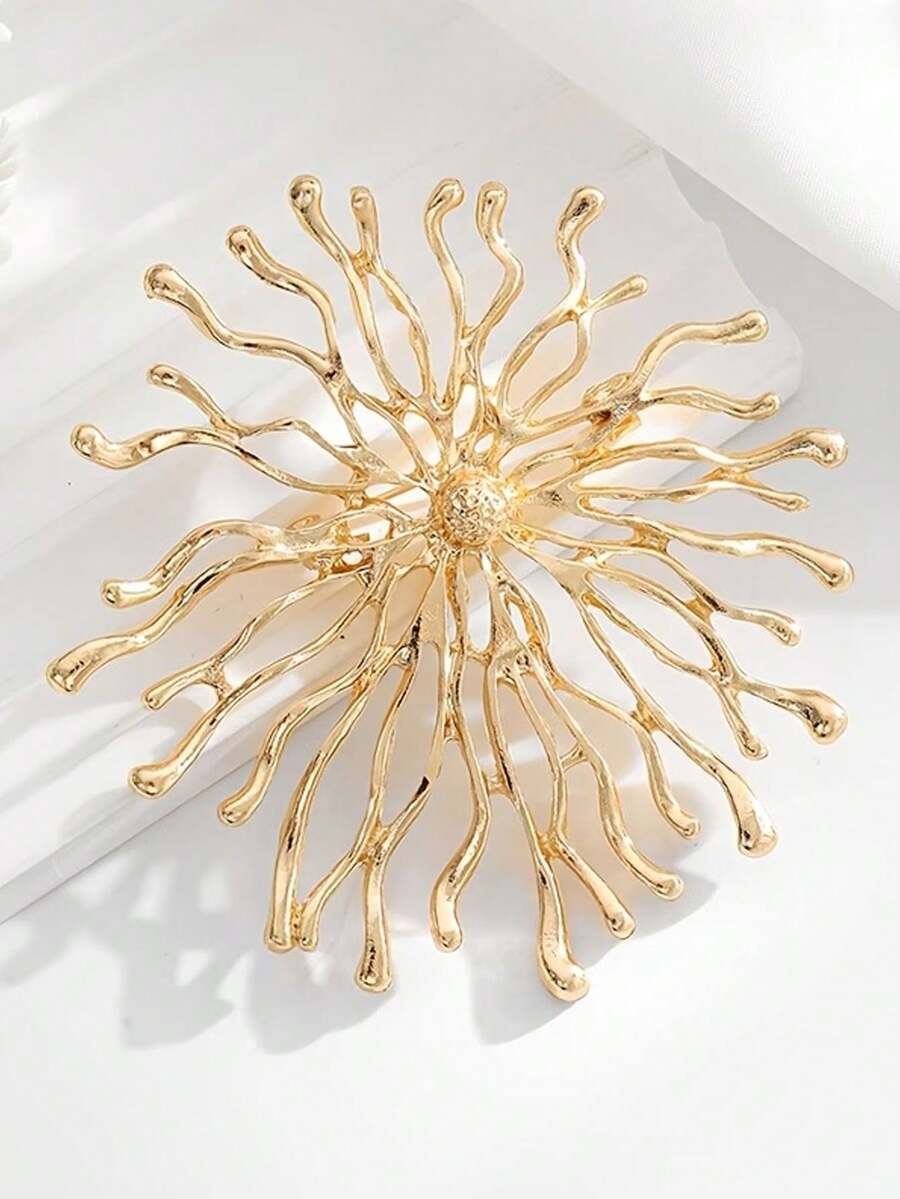 1 chiếc ghim cài áo hình bông tuyết cách điệu phong cách Âu Mỹ thời trang | Hợp kim kẽm mạ vàng KC, thích hợp đeo hàng ngày, thiết kế to bản. - Nhiều màu - Xem 1