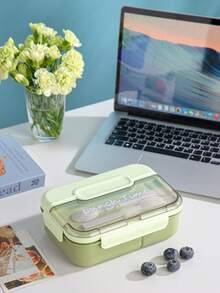 1pc Portable Leak-Proof 4-Compartment Lunch Container, Lunch Box Set With Utensils, Large Capacity Square Bento Box, Food Storage Container, Microwave , Suitable For Work, School, Picnic, Camping, Gatherings, Washable Lunch Box - Multicolor - View 5
