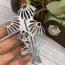 Bouquet Metal Die Cuts,Merry Christmas Flower Chrysanthemum Cutting Dies Cut Stencils DIY Scrapbooking Decorative Embossing Paper Scrapbooking Card Making, Silver - Mc703 - View 2