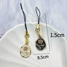 1个黑白LOVE玫瑰手机挂绳吊坠 - 玫瑰花 - 查看 7