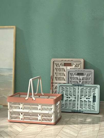 1 chiếc giỏ đựng đồ dã ngoại gấp gọn, giỏ đựng rau củ quả, giỏ mua sắm siêu thị