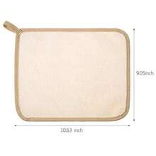 5 Pieces Exfoliating Face and Body Wash Cloths Towel Weave Bath Cloth Exfoliating Scrub Cloth Massage Bath Cloth for Women and Men Brown Edge 10.63 x 9.05 Inch - Marrón - Ver 3