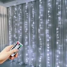 1pc USB Powered LED Curtain String Lights, 8 Modes Atmosphere Lights, Suitable For Wedding, Birthday Party, Window, Living Room, Wall Decor, Indoor Holiday Lighting (Remote Control Batteries Not Included) - USB Curtain Light - View 2