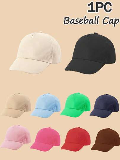 1pc Infant Solid Color Soft Brim Baseball Cap, Multiple Colors Available, Fashionable Minimalist, Lightweight Soft Sun Protection, Suitable As Birthday/Holiday Gift, Everyday Wear For Baby Boys And Girls In Spring/Summer