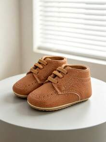 Giày Oxford buộc dây, đế mềm, chống trượt cho bé trai/bé gái sơ sinh/trẻ nhỏ - màu nâu - Xem 7