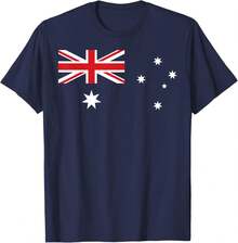 Australia Flag Crew Neck Basic Tee For Women, Women's Tops, Tops For Women, Women Clothes, Clothes, Casual Daily Wear, Patriotic Outfits, Summer Outfits, Holiday Wear, Festival Outfits - 款式1 - 查看 5