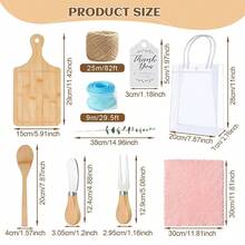 6 Sets Baby Shower Game Winner Prizes, 55pcs Baby Shower Game Prizes, Bamboo Cheese Board, Spoon, Fork, Butter Knife, Towel, Suitable For Wedding Bridal Shower Game Prizes & Gifts - View 4