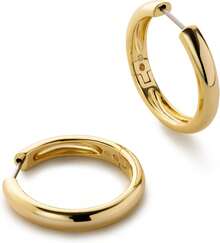 Earrings For Women - Hypoallergenic Water-Resistant Tarnish-Free Chunky Earrings For Women - 14K Gold Plated & Silver Rhodium Plated Hoops - Small, Medium & Large Size - Gold - Large - View 12