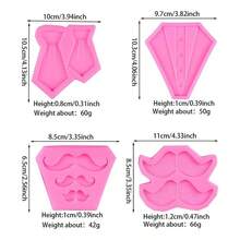 4 Pcs Beard Fondant Molds Tie Man Party Chocolate Mold Candy Chocolate Silicone Molds Polymer Clay Mould Cake Molds Baking Pendant Pudding Father's Day Cake Decorations - 4件式西裝鬍鬚翻糖模具 - 查看 8