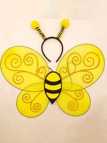 Cute Halloween Bee Costume And Accessories (Including Headpiece And Wings) - Multicolor - View 9