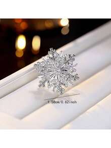 1pc Exquisite Multi-Layer Rotatable Snowflake Design Ring, Luxurious Elegant Lady Style Accessory, Suitable For Daily Wear And Parties, Great Gift For Friends - Open Ring - View 4
