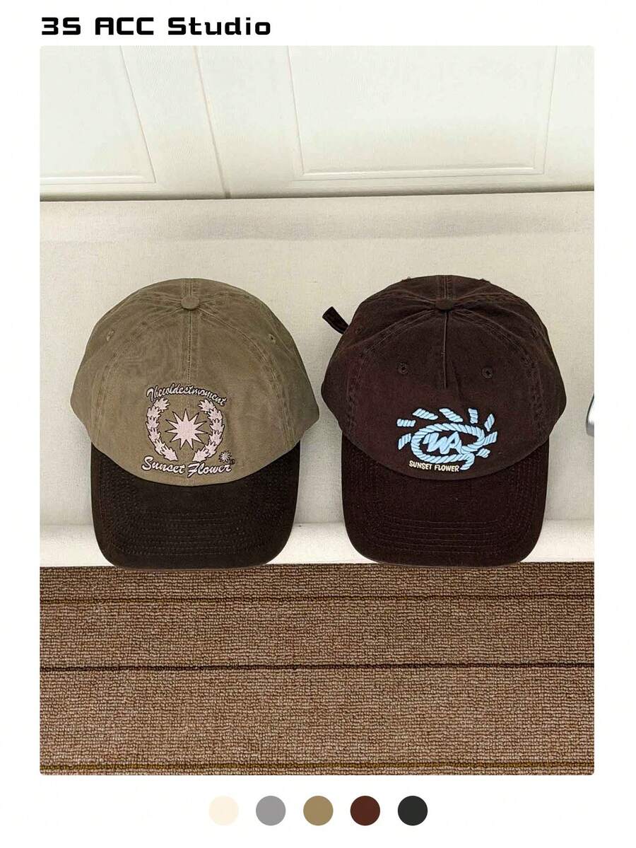 Embroidered Sunglasses Baseball Cap, Unisex Casual Couple Cap, 3D Embroidered Letter Baseball Cap, Suitable For All Seasons, Skater Hippie Chicks Style,Summer,Beach,Hat