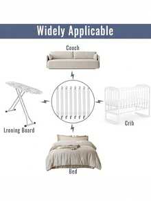 8/4件装可调节弹性床单夹，桌布窗帘金属夹，沙发套垫防滑夹，适用于床垫、沙发、桌布、熨衣板套和其他固定带 - 多色 - 查看 2