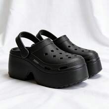Sandal Bersol Tebal Bermotif Leopard Terbaru 2026, Sandal Selop Musim Panas untuk Pantai dan Taman, Sandal Platform Anti Selip untuk Wanita - Hitam - View 8