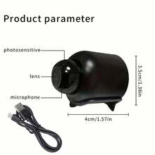 1pc WiFi Mini HD Camera Wireless Video Recorder Security Monitoring Smart Home Suitable For Pets, Mini Home Security Camera, Home Security Monitor, Portable Security Camera, USB Powered, No Battery Included, Only Supports 2.4GHz Wi-Fi, Does Not Support 5GHz Wi-Fi - Suitable For Parents, Pet Owners - 黑色 - 查看 6
