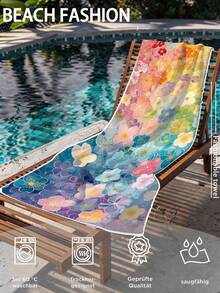 [250gsm Ultra-Soft Quick-Dry] Floral Print Beach Towel | 70*140cm/90*180cm Options | High Absorbency Portable Swim Towel, Bathroom Decor, Suitable For Summer Beach, Swimming, Travel, Camping, Fitness - Colorful Little Flowers - View 4