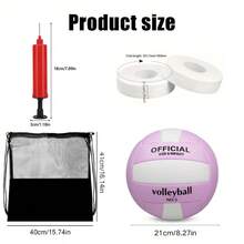 5# Standard Size Volleyball Set - Volleyball + Portable Net Bag + Air Pump, All-In-One, No Need For Additional Purchase, Ready To Use. Portable & Compact Storage, Reinforced Net Bag, Lightweight And Easy To Carry, Convenient For Travel And Training. Comes With Air Pump For Easy Inflation To Standard Pressure. Suitable For Training, PE Class, And Recreational Use. - Multicolor - View 7