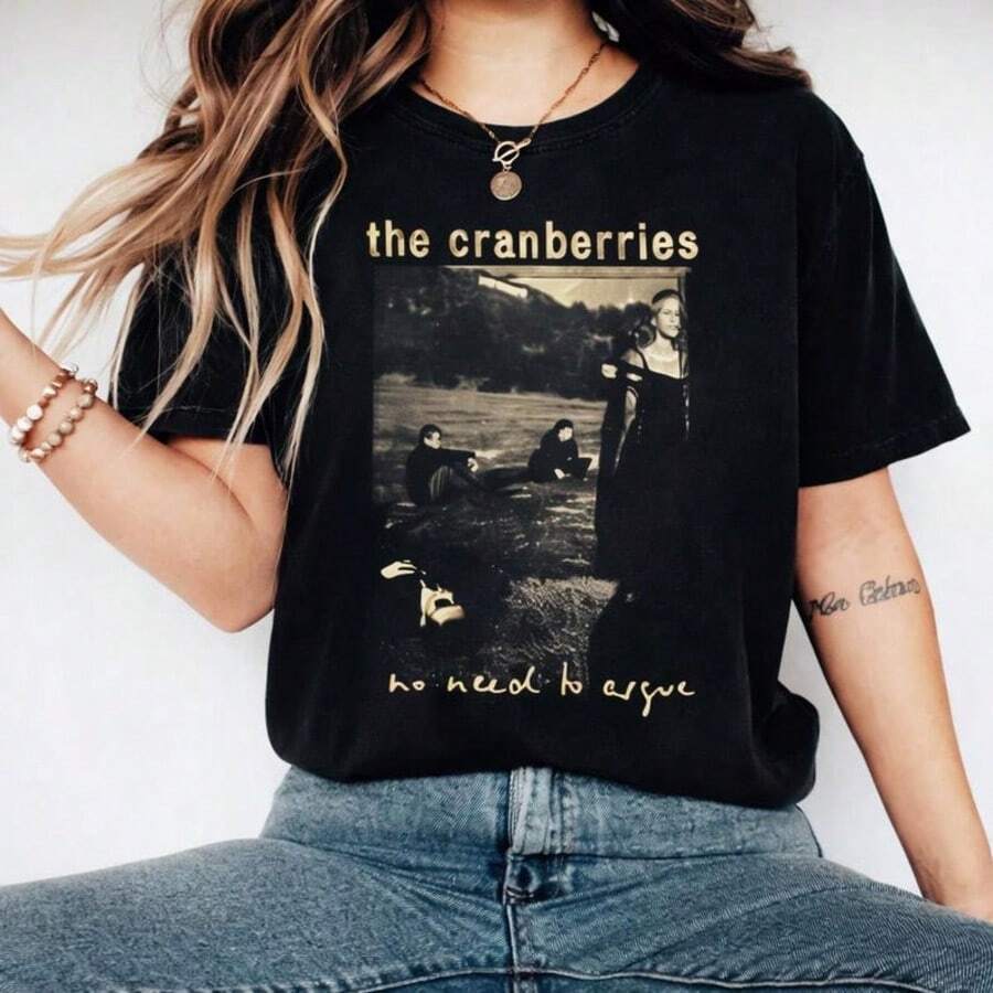 Com Fort Colors The Cranberries 1995 Tour Shirt Vintage Band Tee - 黑色 - 查看 1