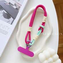 1pc Short Wrist Phone Case Connector Accessory, Universal, Anti-Slip Shock-Proof, Portable Decorative Pendant, Suitable As Birthday/Holiday Gift For Mother, Family, Friends, Phone Decor, Phone Strap - Multicolor - View 18