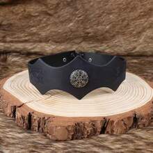 Băng đô thời Trung cổ Celtic, Mũ đội đầu hóa trang vương miện vua Viking, Băng đô tròn bằng da PU, Băng đô lượn sóng, Phụ kiện đội đầu hóa trang Halloween phong cách Viking Bắc Âu cổ điển. - màu đen - Xem 5
