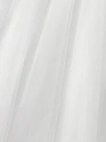 女士婚纱，刺绣蕾丝无袖网纱设计，正式晚礼服，庆典礼服 - 白色 - 查看 5