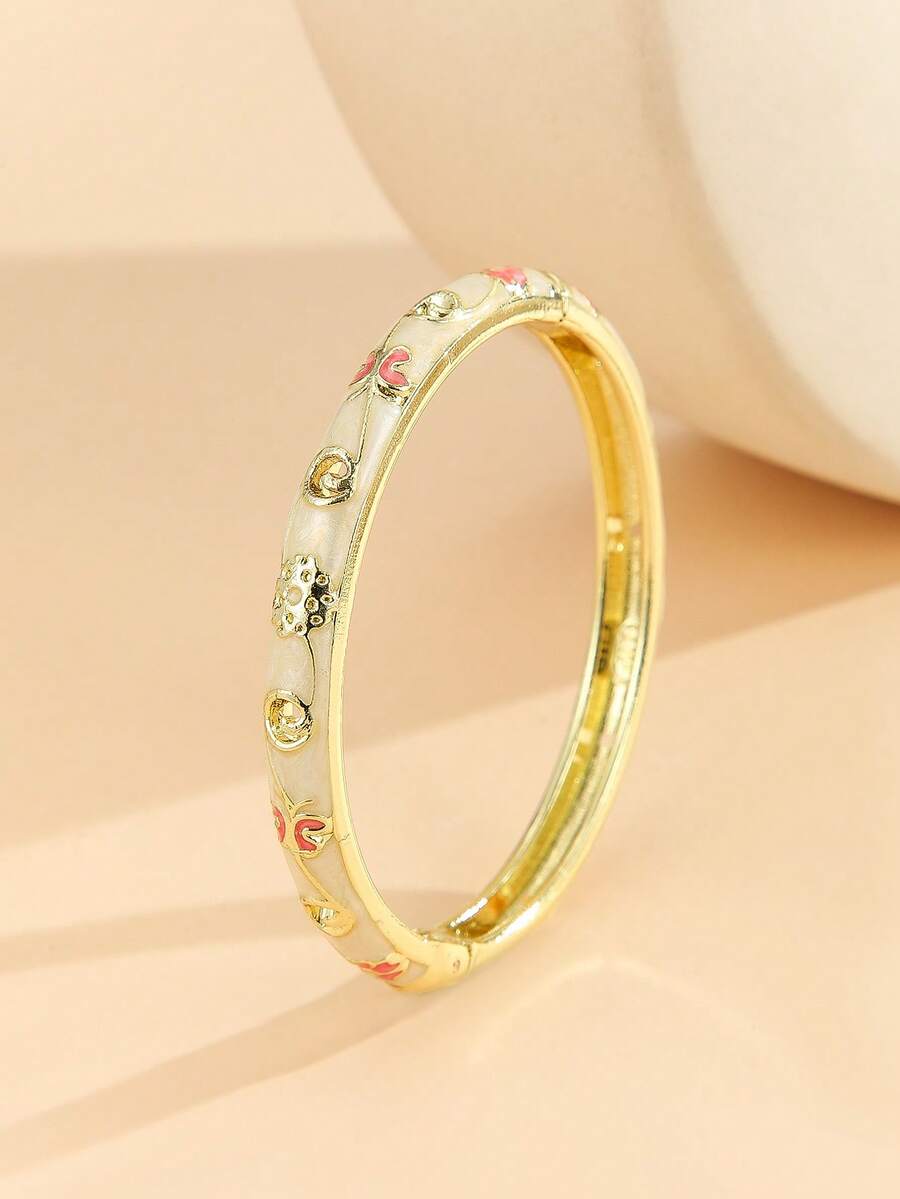 1 chiếc vòng tay mạ vàng kiểu dáng mới, họa tiết hoa rỗng và bướm, tráng men cloisonne, quà tặng trang sức cho bé gái và phụ nữ. - Rượu sâm banh - Xem 1