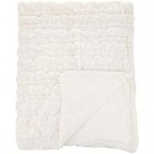 Comfort Spaces - Juego de Manta de Felpa de Piel sintética Fruncida de 3 Piezas Ultra Suave y esponjosa con 2 Fundas de Almohada cuadradas 50 x 60 Pulgadas Color - Marfil - Ver 4