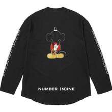 Supreme X Number (N)Ine X Mickey Mouse Raglan L/S Top | Premium Lightweight Cotton Jersey | Iconic "Rock & Roll" Mickey Graphic | Contrast Raglan Sleeve Construction | Archival Collaborative Grail | Vintage Ura-Harajuku Aesthetic - 黑色 - 查看 4