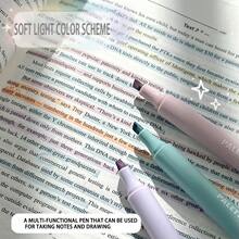 8pcs Soft Tip Fluorescent Highlighter Pens, Vibrant Color Markers For Underlining, Journaling, Coloring, Smooth Writing, Best For Students, School, Office Supplies, Classroom Rewards, Holiday Gifts - Multicolor - View 3