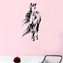 1pc2D Black Horse Silhouette Wall Stickers, Peel And Stick Modern Horse Wall Art, Aesthetic Bedroom Living Room Decor - Simple Wall Stickers - View 3