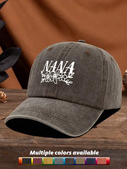 1pc Unisex Retro NANA Letter Print Baseball Cap, Breathable And Suitable For Outdoor Sports, Hiking, Daily Wear, Adjustable Size, Fashion Versatile Cap, Gift For Holidays