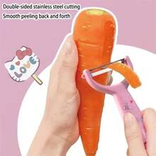 SANRIO Dụng cụ gọt vỏ rau củ quả Hello Kitty bằng thép không gỉ, tay cầm chống trượt, thiết kế hoạt hình, quà tặng cho bé gái và phụ nữ. - Nhiều màu - Xem 5