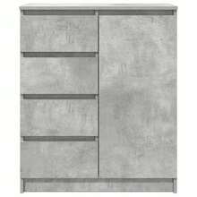 vidaXL Sideboard Mit Schubladen Betongrau 71x35x84 Cm Holzwerkstoff - Grey - View 6