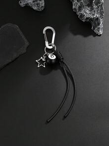 1pc Punk Hip-Hop Waxed Thread Braided 8-Ball Star Pendant Charm Jeans Chain, Keychain, Vintage Fashion, Suitable For Vacation, Party, Casual, Street Shooting, Wedding, Anniversary, Gift For Men And Couples - Pants Chain - View 5