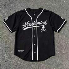 3D Printed Sports Baseball Jacket With Skull Skeleton Pattern, Outdoor Streetwear Style Sports Shirt For Men - Black - View 2