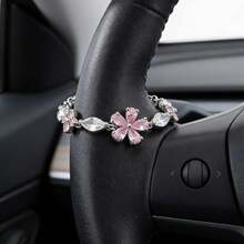 Pink Cherry Blossom Shaped Car Decor, Fashionable Minimalist, Full Of Girly Charm, Suitable For Various Car Models - Pink Cherry Blossom Ornament - View 2