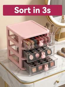 Versatile Storage Box With Anti-Dust Drawers Cute Pink Stackable Storage Container Box For Women Neat Hair Accessories Organizer To Hold Vanity Items Utility Box Home Decor Travel Makeup Bag Office Desk Jewelry Essentials - Multicolor - View 7