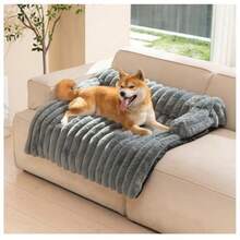 Cobija de Perro para Sofá Dog Calming Bed Manta Mullida Protector de Mueble con Funda Lavable Extraíble y Base Antideslizante para Perros y Gatos -M - Gris Oscuro - Ver 8