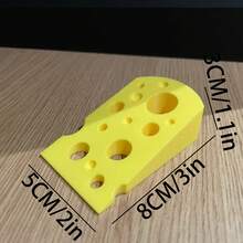 Butée de porte en forme de fromage suisse - Matériau plastique épais - Forme de quartier jaune, joli motif de fromage - Frein de sécurité en bas, convient pour les pièces, les chambres et les portes (Sans vis/Installation facile) - pièce unique - Voir 7