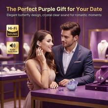 NEW SENYANG 2026新款时尚蝴蝶耳机，无线蓝牙耳机，开放式设计，适用于和安卓手机，奢华电镀重低音，超长续航，礼品 - 查看 5