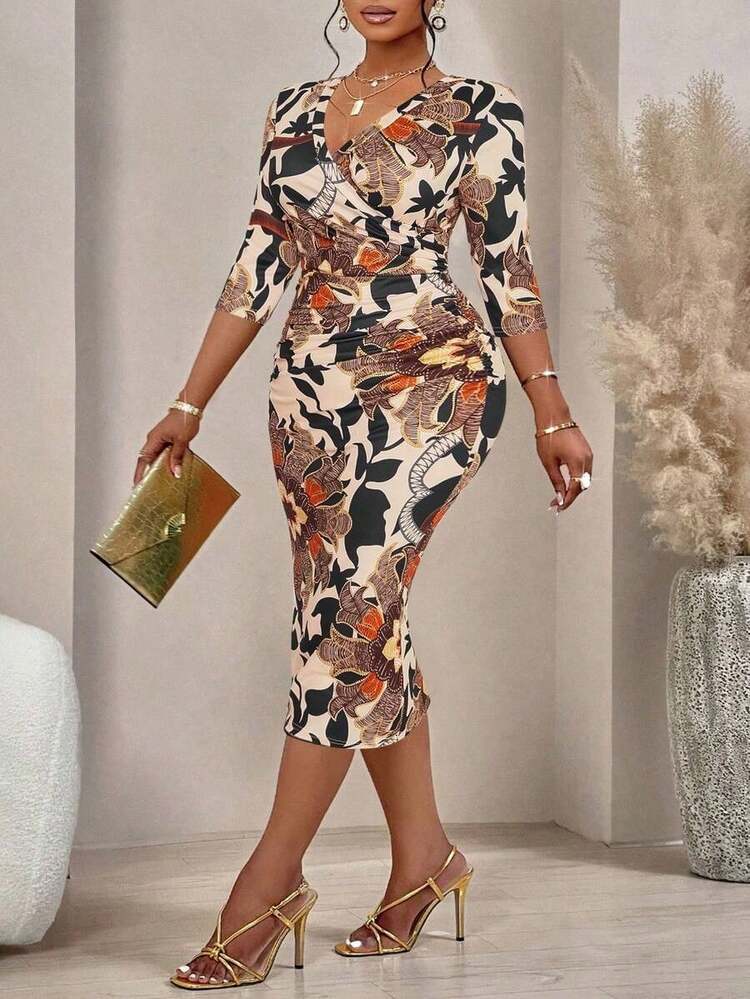 wrap ruched bodycon dress Amazon.com: IHOT Bodycon Dresses for Women Elegant Sexy V Neck Ruched Wrap  Sheath Sleeveless Wedding Party Night Out Formal Cocktail Mini Dress to  Hide Tummy Black Small : Clothing, Shoes & Jewelry