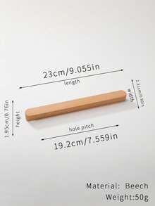 1pc T-Shaped Solid Wood Wardrobe Handle, Wooden Drawer Cabinet Door Knob, Minimalist Japanese Style - Beechwood - View 6