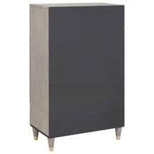 vidaXL Highboard Grau Und Gold 60 X 33 X 100 Cm Massivholz Mango - Grau - Übersicht 6