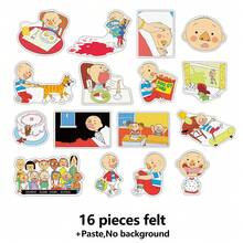 hoojojo 16pcs David Gets In Trouble Felt Story Set, Early Learning Storytelling Props, Preschool Teaching Supplies, Classroom Interactive Educational Games, Back To School Gift - Multicolor - View 12