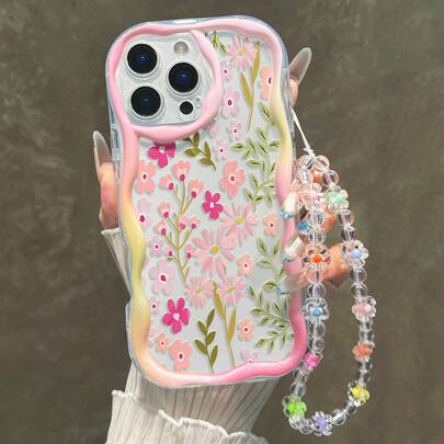 Ốp lưng điện thoại dày dặn, chống sốc, họa tiết hoa nhí màu kem, viền lượn sóng, tương thích với iPhone 17/17Pro/17ProMax, 16 XR/7/8, 15 ProMax, 12 ProMax, 13 ProMax, 14 ProMax, 13, 14, 11, 12P, 14P, 11P, 12P, XS, XR, 7/8P, 7/8 GES2, A13 4G, A22, A21S, A51 4G, A52, S22 Ultra, A33 5G, A34, A35, 10, Note 11 4G, 11 Lite, A53, A14, A23, S23 Ultra, S24, A14, A15, S23, A73, A55, A54, Phones