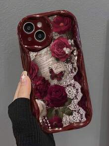 Ốp lưng điện thoại mềm mại vẽ hình bướm và hoa hồng, tương thích với iPhone 17/17 Pro Max/ 16/16 Pro/16 Pro Max/15/XR/7P 8P/P12 Pro Max/P13 Pro Max/P14 Pro Max/P13/P14/P11/P12/P14, ốp bảo vệ dày dặn, dễ thương và thời trang. - Nhiều màu - Xem 6