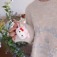 SANRIO 适用于苹果第四代/第四代降噪版耳机的保护套，可爱绵羊/KT猫图案，适用于 Pro 2/Pro，防摔卡通绵羊/KT猫硅胶PVC耳机保护套 - 淺粉色 - 查看 3