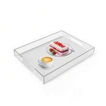 1pc Premium Transparent Acrylic Fruit Plate, Hotel & Home Use Storage Tray, Acrylic Cosmetic Organizer Box - Clear - View 2